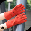 SRSAFETY guante de soldadura de piel de vaca roja / guante / guante de seguridad